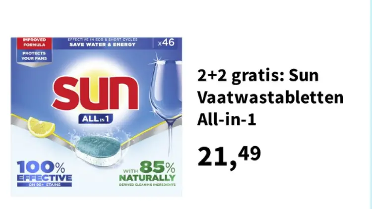Promotie: Sun Vaatwastabletten All-in-1
