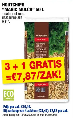Promotie: Agrofino Color Decor houtchips 10-40 mm 50l natuur