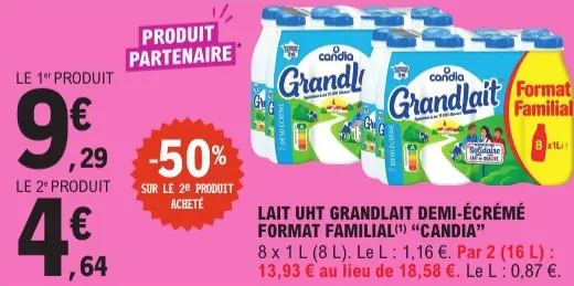 Offre: Lait uht demi-écrémé format familial