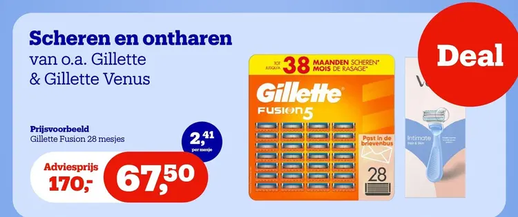 Promotie: Scheren en ontharen van o.a. Gillette & Gille
