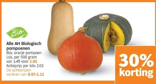 Aanbieding: Biologisch pompoenen