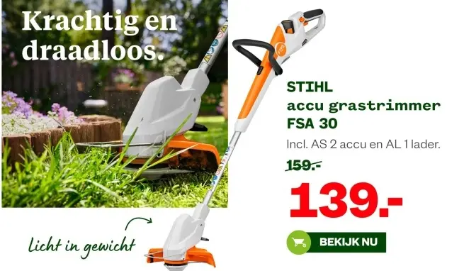 Aanbieding: accu grastrimmer FSA 30