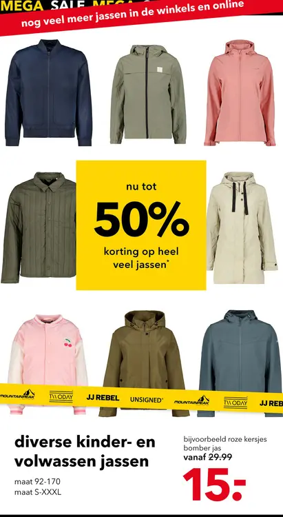 Aanbieding: diverse kinder- en volwassen jassen