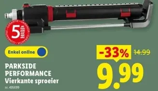Promotie: Vierkante sproeier