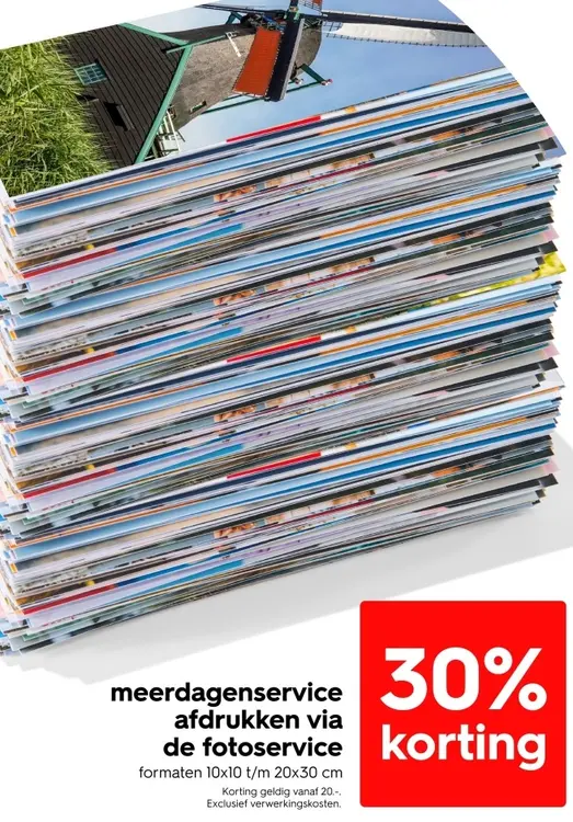 Aanbieding: meerdagenservice afdrukken via de fotoservice