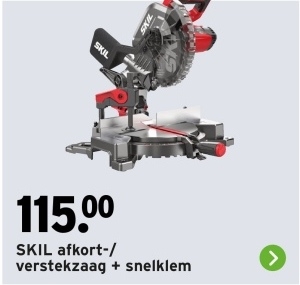 Aanbieding: Afkort-/verstekzaag + snelklem