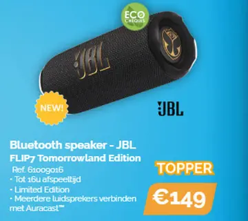 Aanbieding: Bluetooth speaker - JBL FLIP7 Tomorrowland Ed