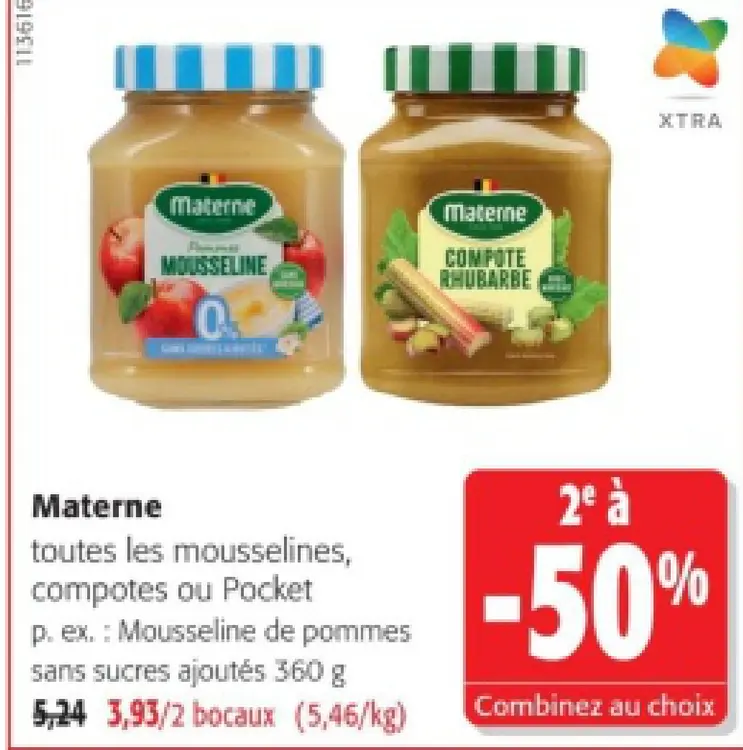 Offre: toutes les mousselines, compotes ou Pocket p.