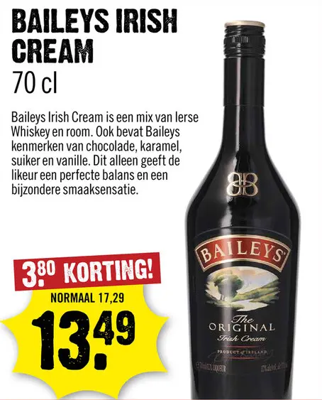 Aanbieding: Baileys Irish Cream 70 cl