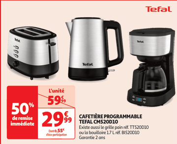 Aanbieding: CAFETIÈRE PROGRAMMABLE TEFAL CM520D10