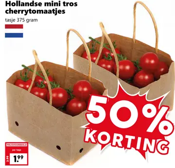 Aanbieding: Hollandse mini tros cherrytomaatjes