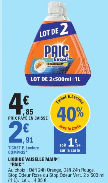 Offre: Liquide Vaiselle Main