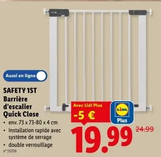 Offre: Barrière d'escalier Quick Close