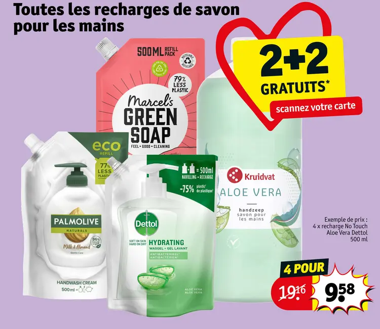 Offre: Toutes les recharges de savon pour les mains
