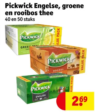Aanbieding: Pickwick Engelse, groene en rooibos thee