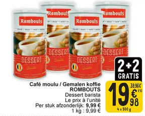 Offre: Café moulu / Gemalen koffie ROMBOUTS Dessert