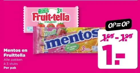Aanbieding: Mentos en Fruittella