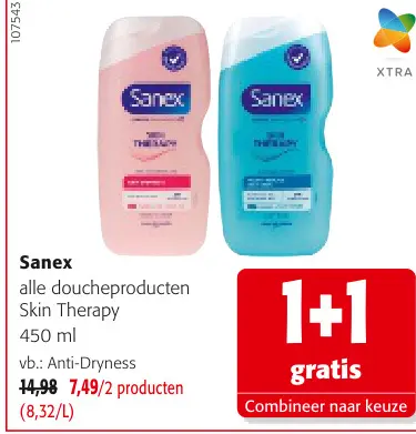 Promotie: Sanex alle doucheproducten Skin Therapy