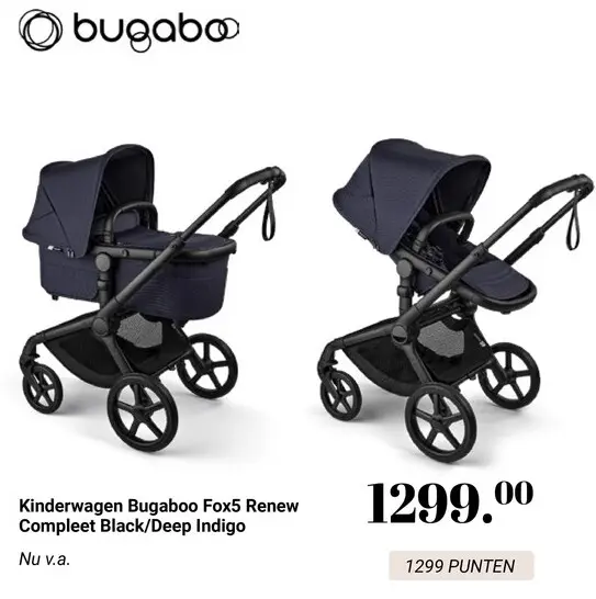 Aanbieding: Kinderwagen Fox5 Renew Compleet Black/Deep Indigo