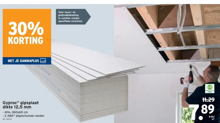 Promotie: Gyproc® gipsplaat dikte 12,5 mm