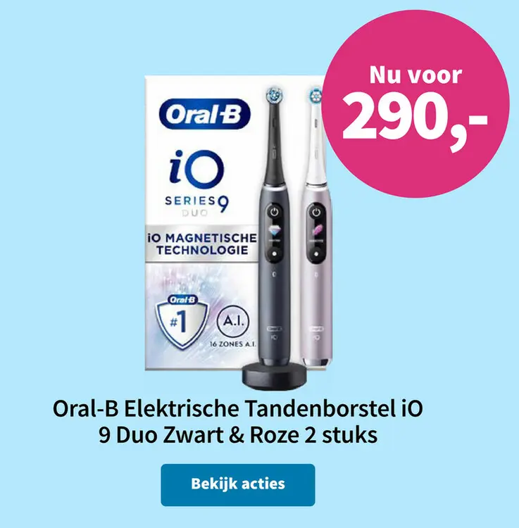 Promotie: Oral-B Elektrische Tandenborstel iO 9 Duo Zwart