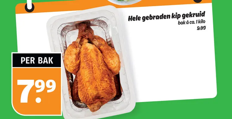 Aanbieding: Hele gebraden kip gekruid