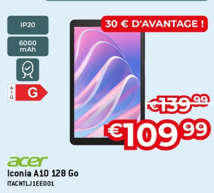 Offre: Iconia A10 128 Go