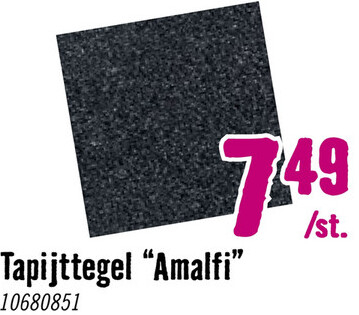 Aanbieding: Tapijttegel velours Amalfi antraciet 50x50cm