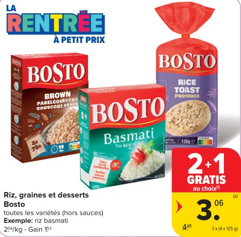 Offre: Riz, graines et desserts
