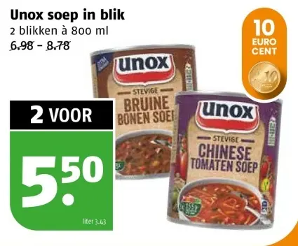 Aanbieding: soep in blik