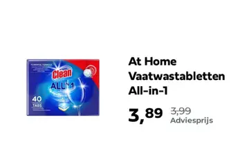 Aanbieding: At Home Vaatwastabletten All-in-1