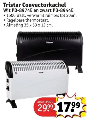 Aanbieding: Tristar Convectorkachel Wit en zwart