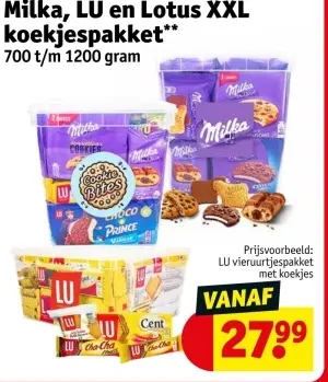 Aanbieding: Milka, LU en Lotus XXL koekjespakket