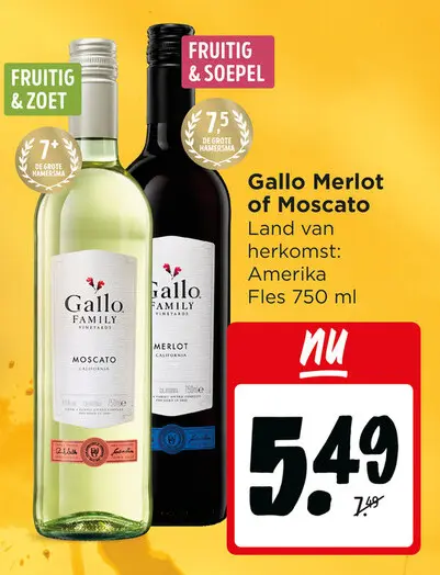 Aanbieding: Gallo Merlot of Moscato