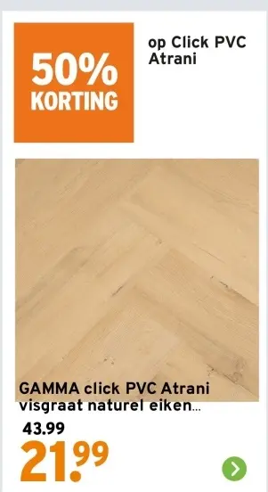 Aanbieding: click PVC Atrani visgraat naturel eiken...