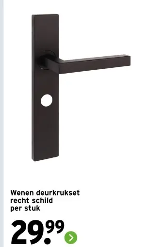 Aanbieding: deurkrukset recht schild