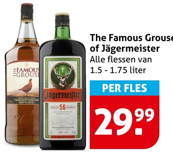Aanbieding: The Famous Grouse of Jägermeister