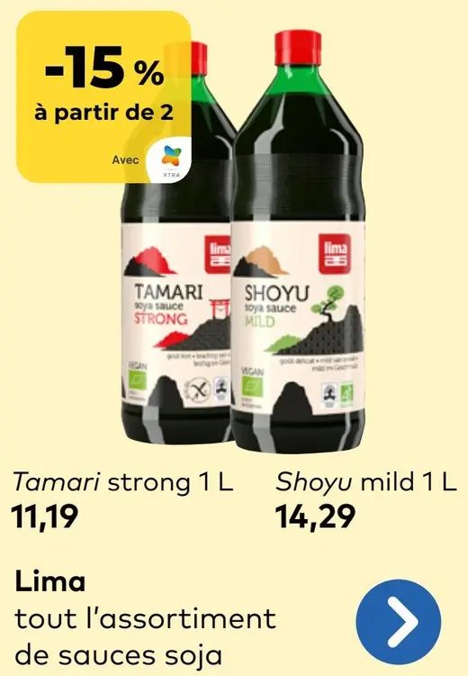 Offre: Lima Tamari strong 1L, Shoyu mild 1L