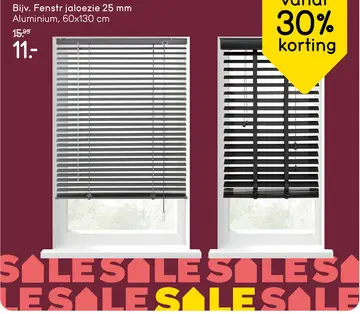 Aanbieding: Fenstr jaloezie aluminium 25 mm antraciet - 60x130 cm