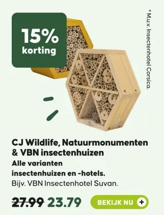 Aanbieding: CJ Wildlife, Natuurmonumenten & VBN insectenhuizen