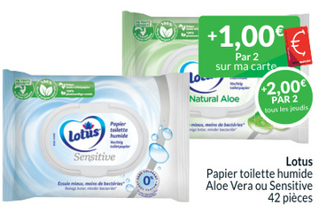 Offre: Lotus Papier toilette humide Aloe Vera ou Sen