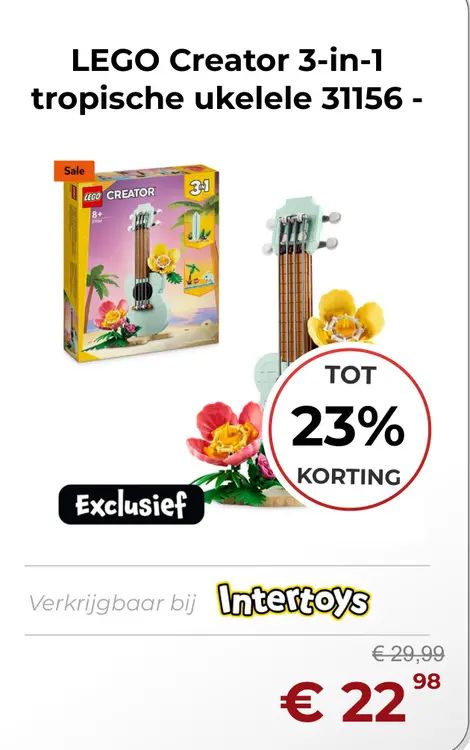 Aanbieding: LEGO Creator 3-in-1 tropische ukelele 31156