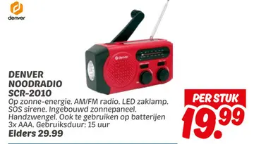Aanbieding: Denver noodradio scr-2010