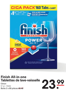 Offre: Finish All-in-one Tablettes de lave-vaisselle