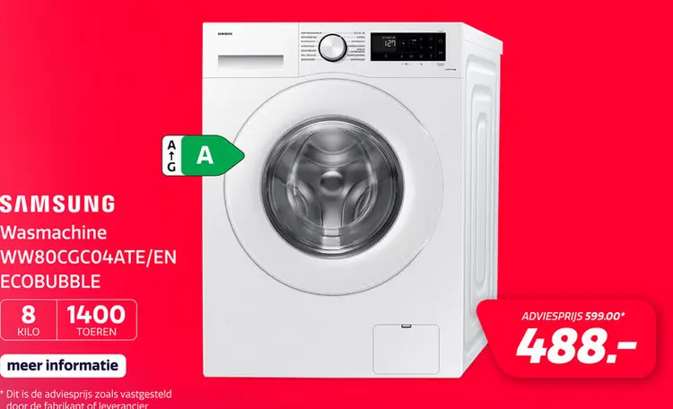 Aanbieding: Samsung WW80CGC04ATE/EN ECOBUBBLE
