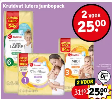 Aanbieding: Kruidvat luiers jumbopack