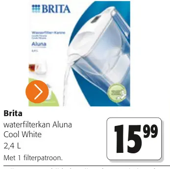 Promotie: Waterfilterkan Aluna Cool White