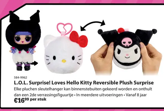 Aanbieding: L.O.L. Surprise! Loves Hello Kitty Reversible