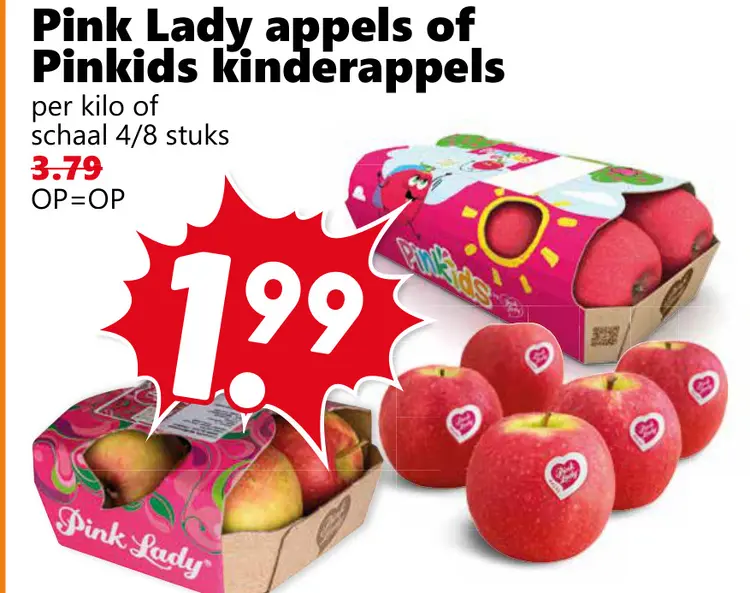 Aanbieding: Pink Lady appels of Pinkids kinderappels