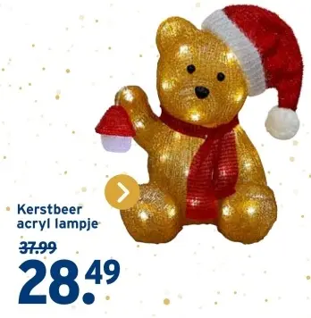 Aanbieding: Kerstbeer acryl lampje